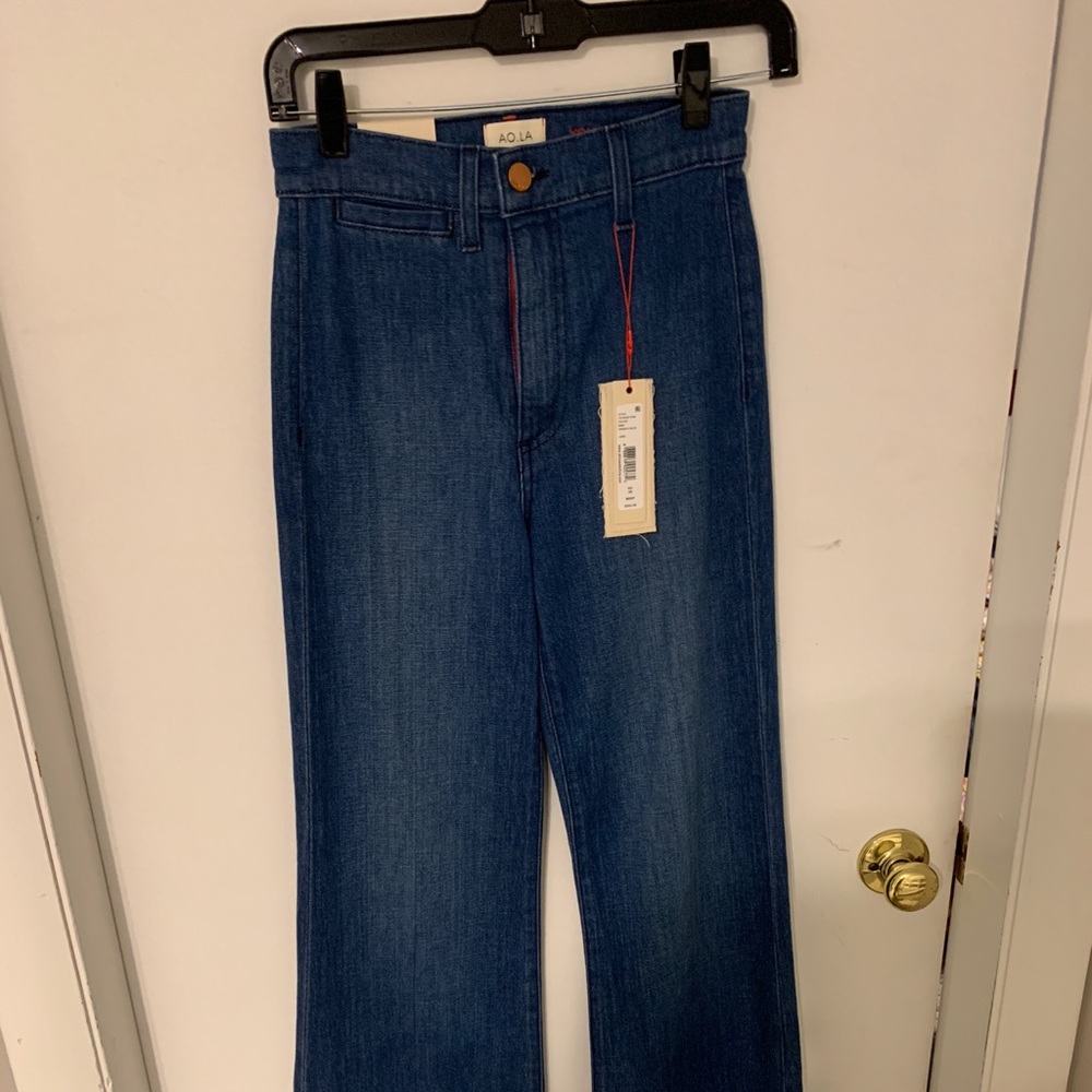 Alice + Olivia High Rise Wide Leg 25 French Blue